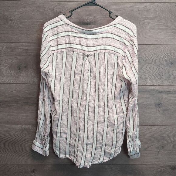 Vintage America Blues Striped Wrapped Blouse Women's Size Large - Picture 4 of 4